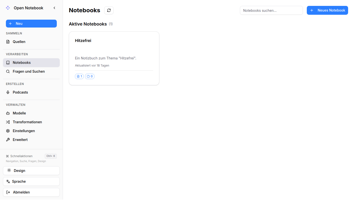 Arbeitsbuch: Open Notebook für eigene Quellen