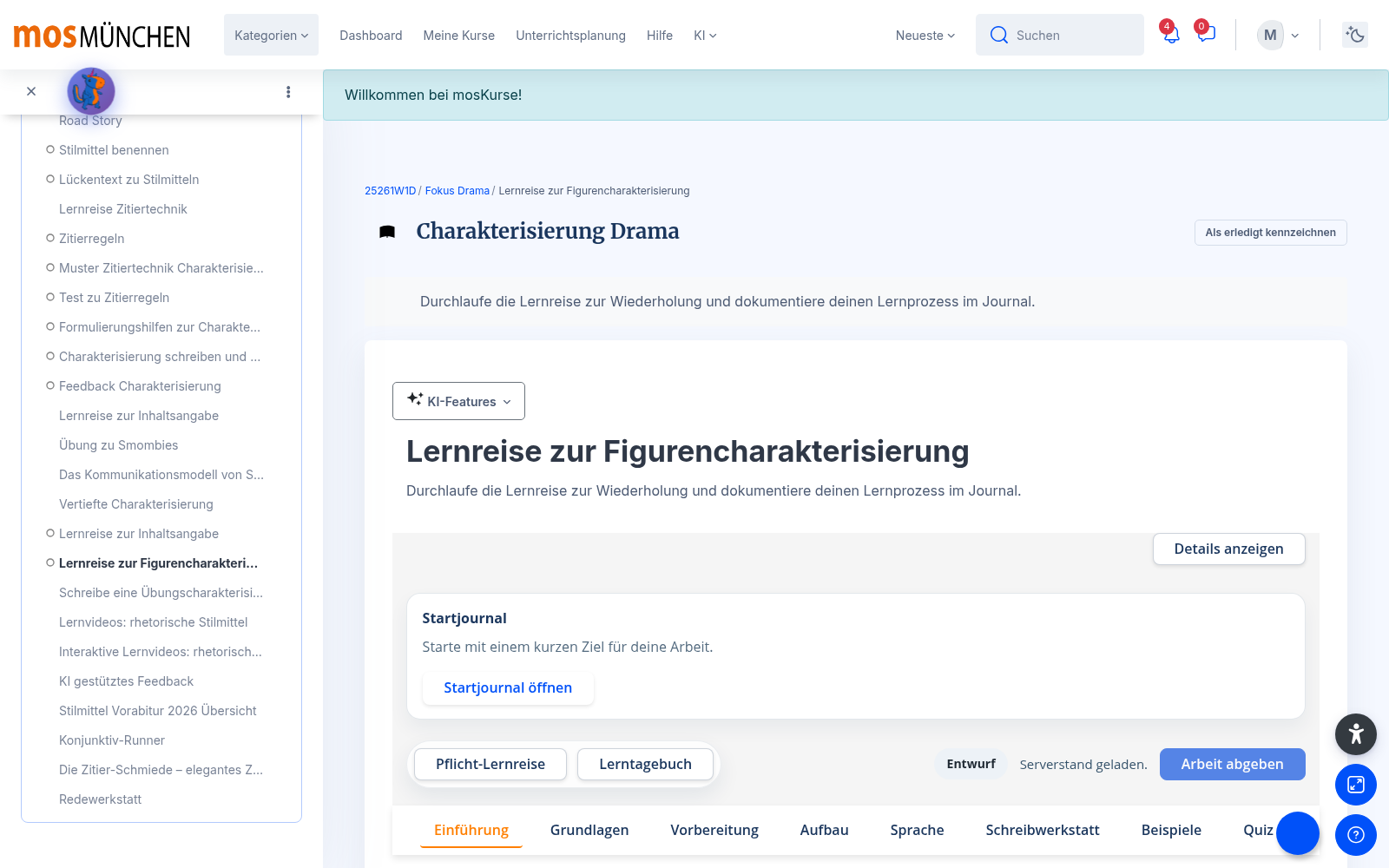 Lernreise Figurencharakterisierung: Schritt für Schritt zum fertigen Text