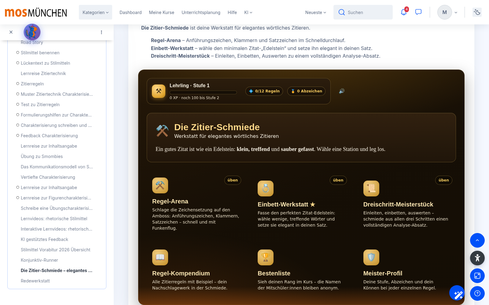 Screenshot: Die Zitier-Schmiede: Wörtlich zitieren wie ein Profi